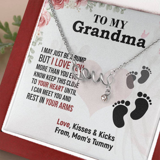 Gift For Grandma Necklace Grandmother Birthday Gift From Granddaughter/Grandson To My Grandma Necklace Gift I Love You Granny