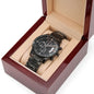 Dad - You're My Favorite Don't Tell Mom - Engraved Design Black Chronograph Watch