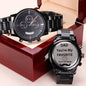 Dad - You're My Favorite Don't Tell Mom - Engraved Design Black Chronograph Watch