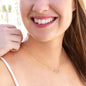 14k Gold Dainty Diamond Necklace, Beautiful Queen . . . Always Remember