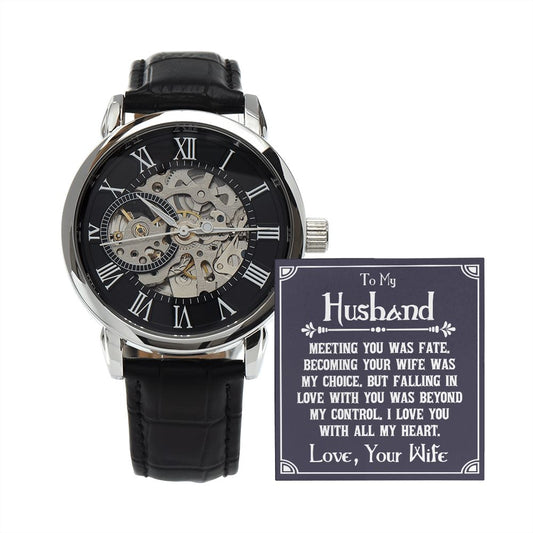 Husband - Meet You Was Fate - Men's Openwork Watch