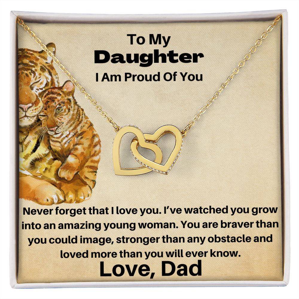 Daughter - Never Forget That I Love You - From Dad - Interlocking Hearts