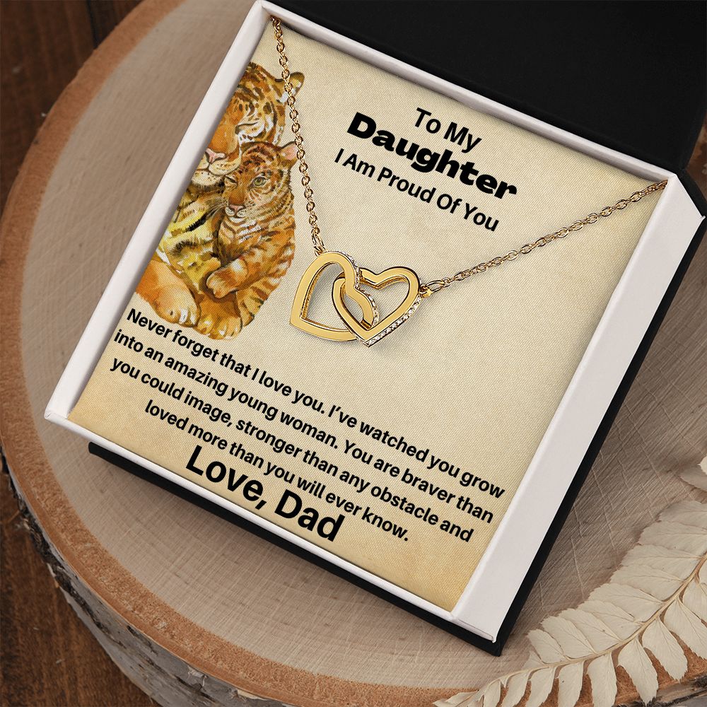 Daughter - Never Forget That I Love You - From Dad - Interlocking Hearts