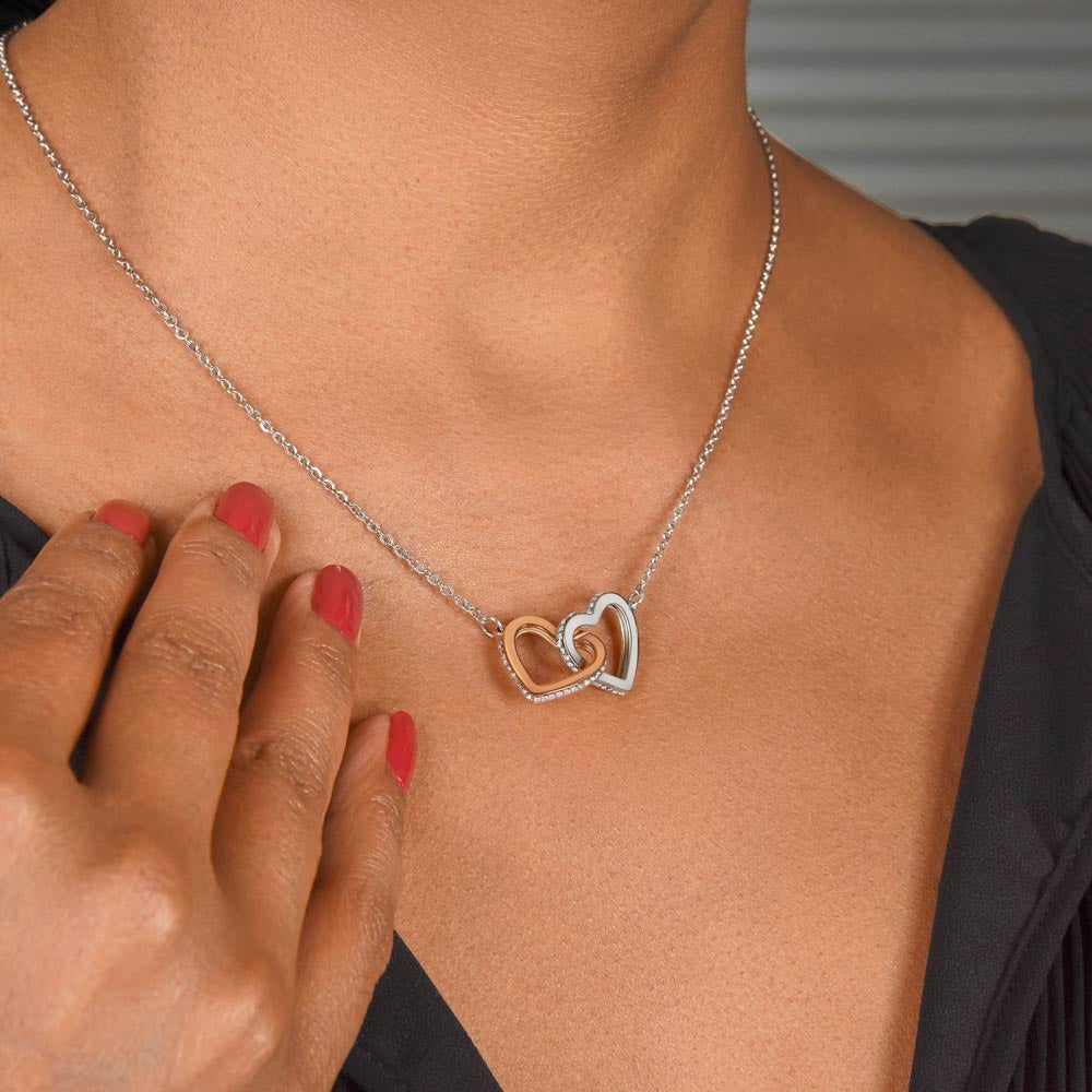 Daughter From Mom - Never Forget That I Love You - Interlocking Heart Necklace