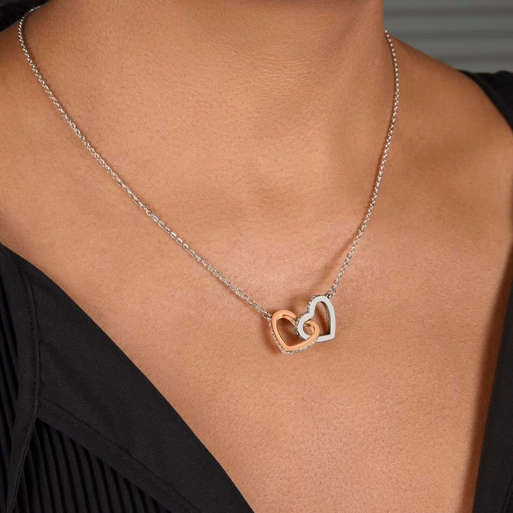 Daughter From Mom - Never Forget That I Love You - Interlocking Heart Necklace