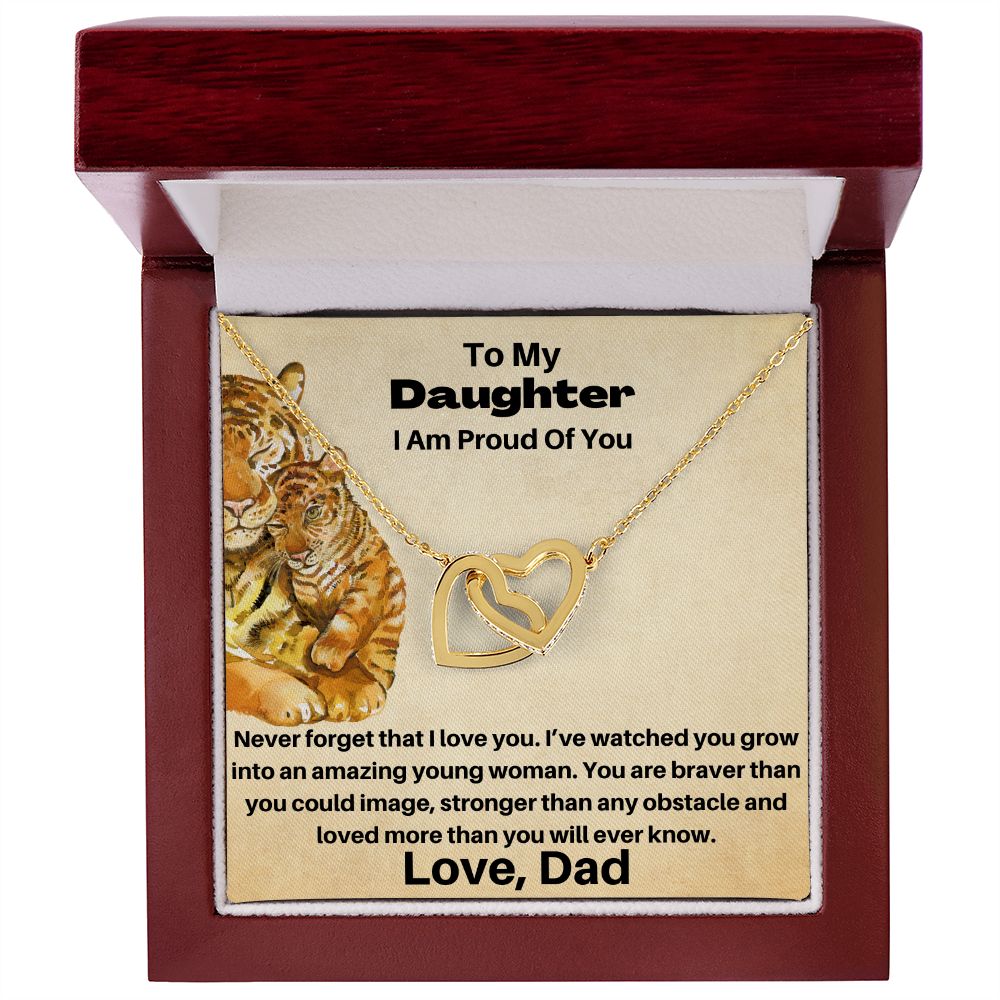 Daughter - Never Forget That I Love You - From Dad - Interlocking Hearts