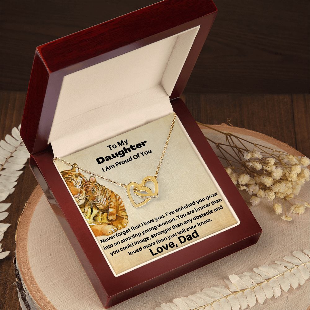 Daughter - Never Forget That I Love You - From Dad - Interlocking Hearts