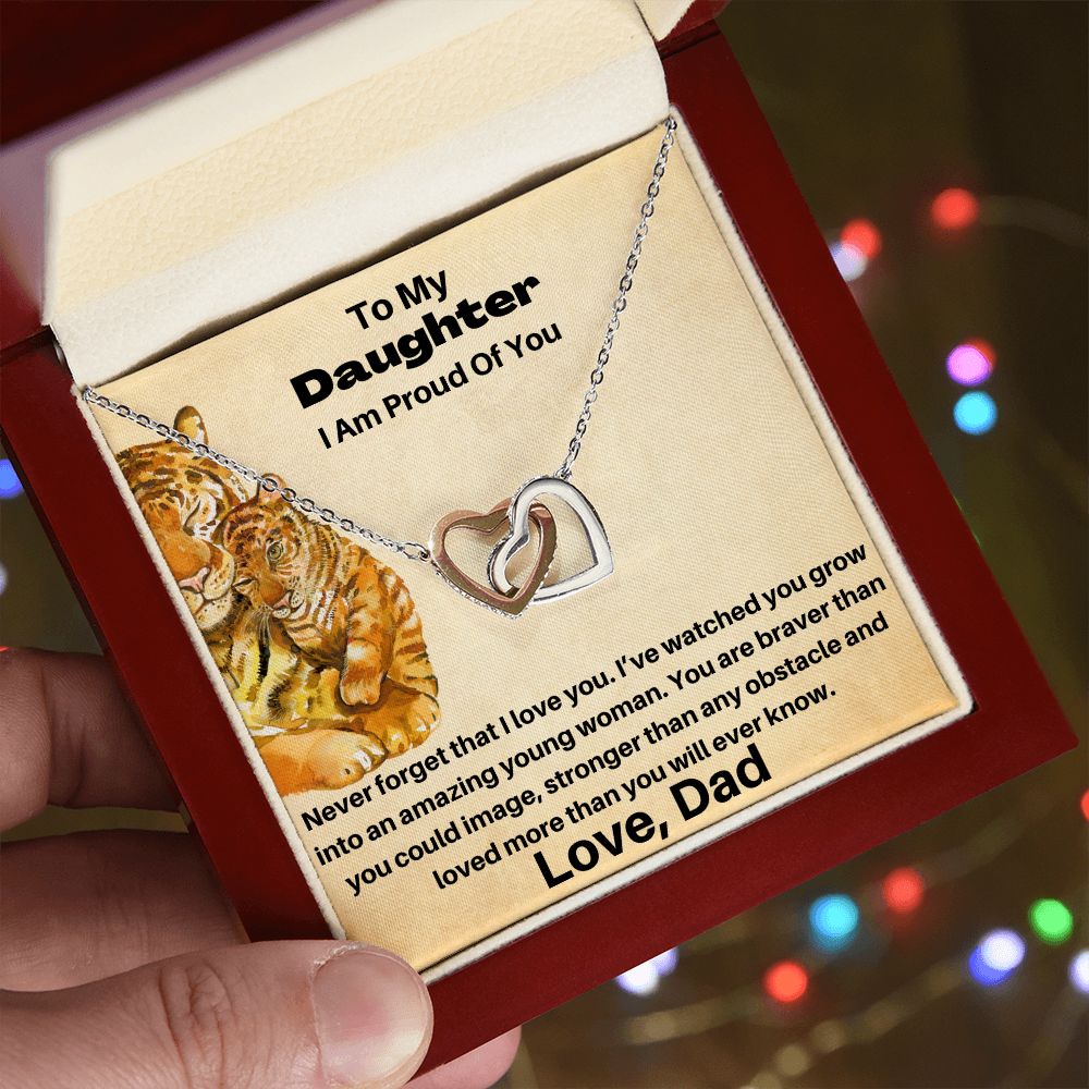 Daughter - Never Forget That I Love You - From Dad - Interlocking Hearts
