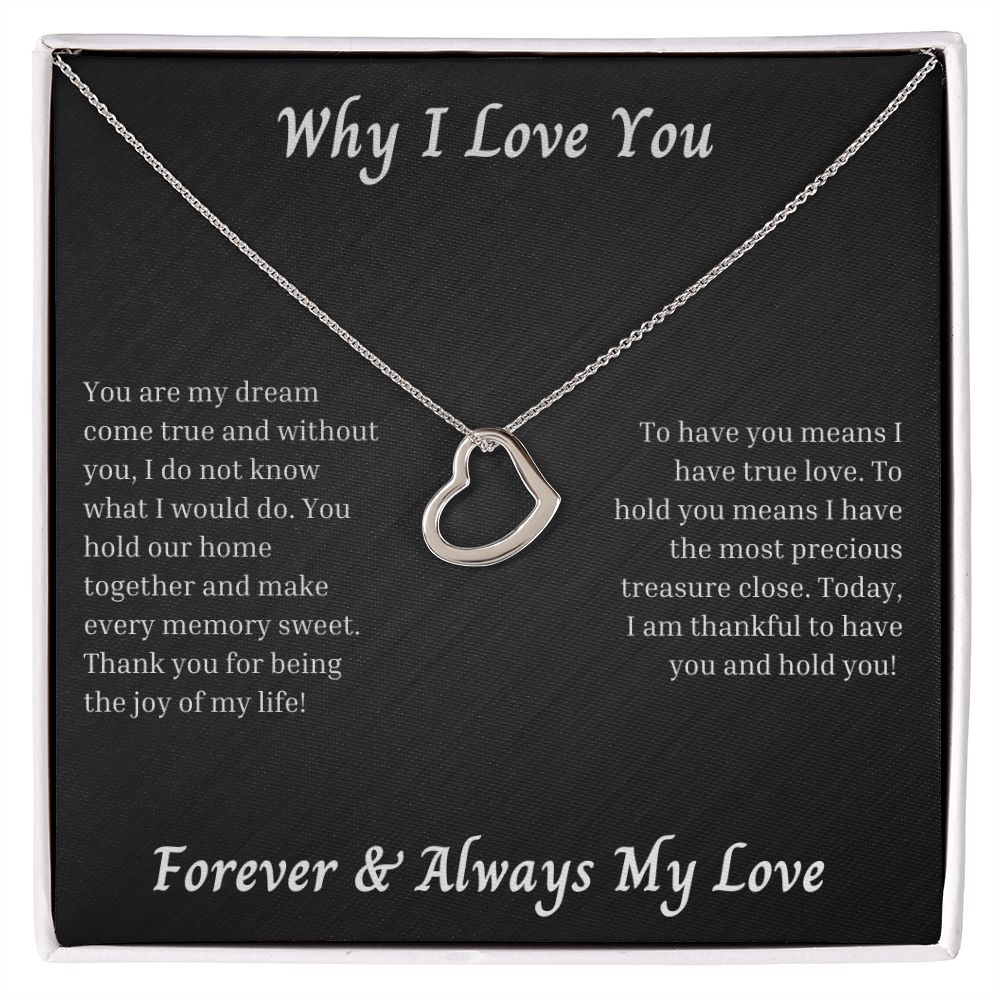 Why I Love You 011 Delicate Heart Necklace