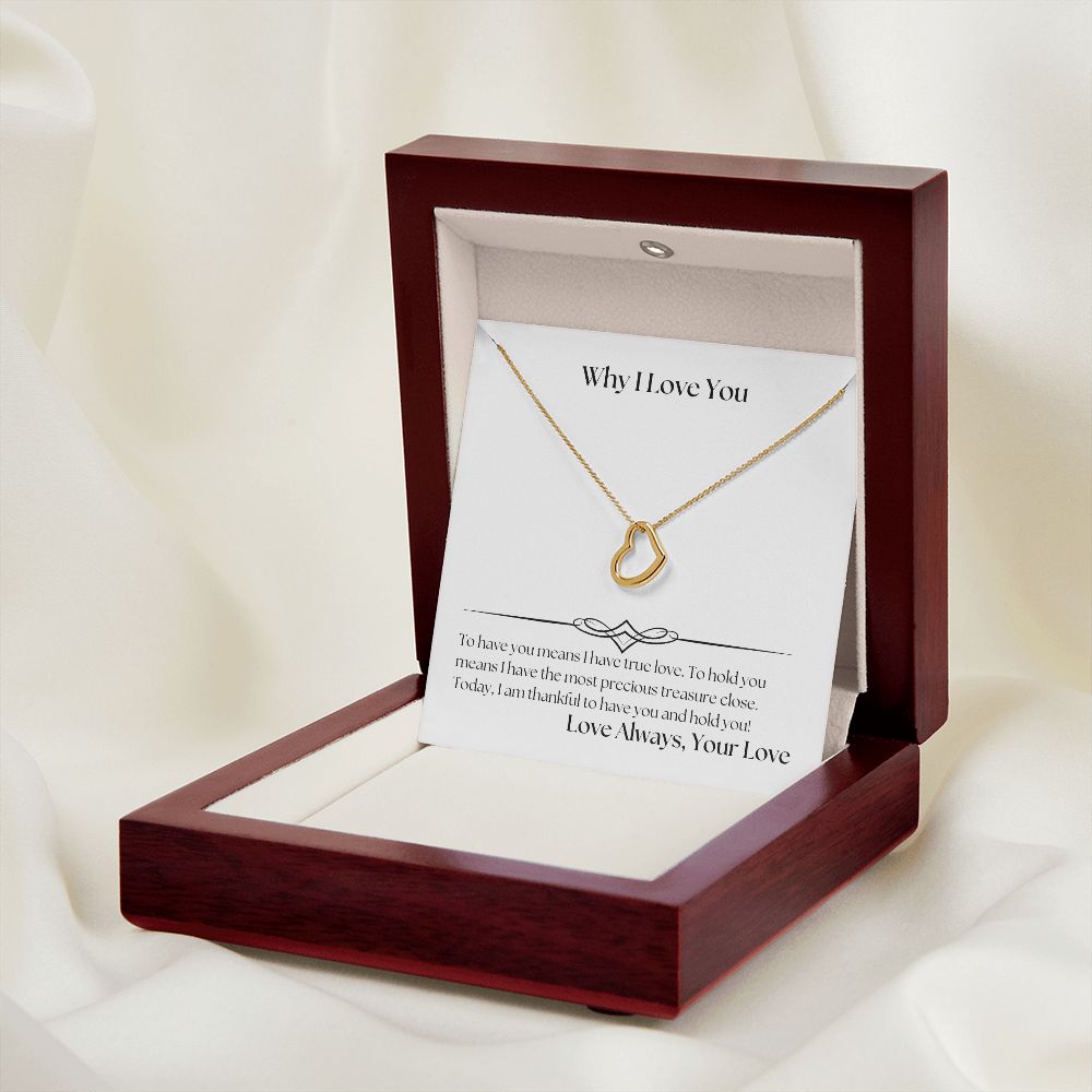 Why I Love You 001 Delicate Heart Necklace