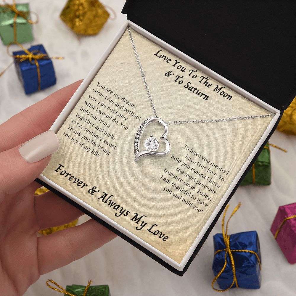 Love You To The Moon And To Saturn 007 Forever Love Necklace