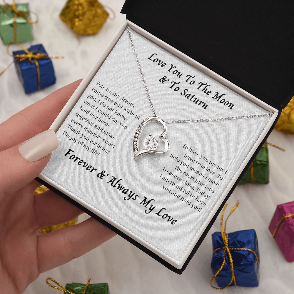 Love You To The Moon And To Saturn 006 Forever Love Necklace
