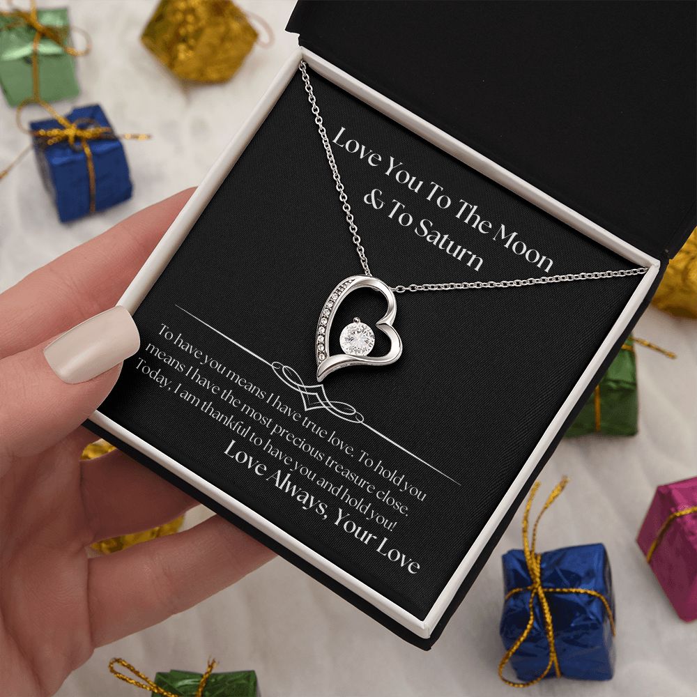 Love You To The Moon And To Saturn 002 Forever Love Necklace