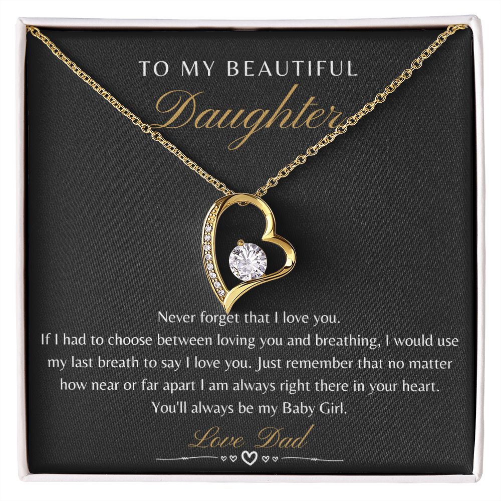 Daughter From Dad - Never Forget That I Love You - Forever Love Necklace Gift