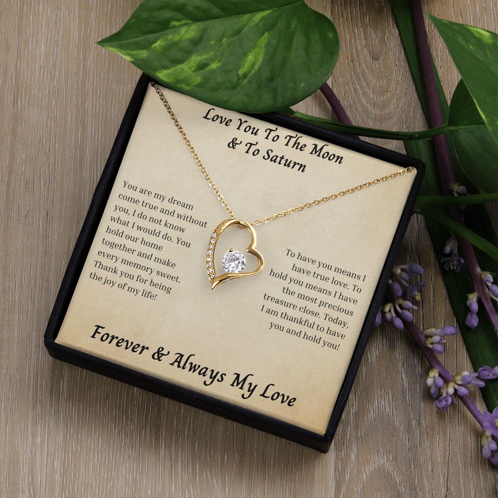 Love You To The Moon And To Saturn 007 Forever Love Necklace