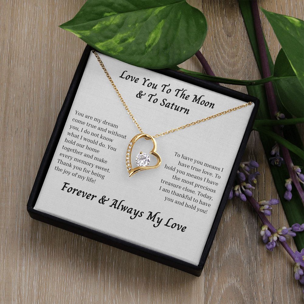 Love You To The Moon And To Saturn 006 Forever Love Necklace