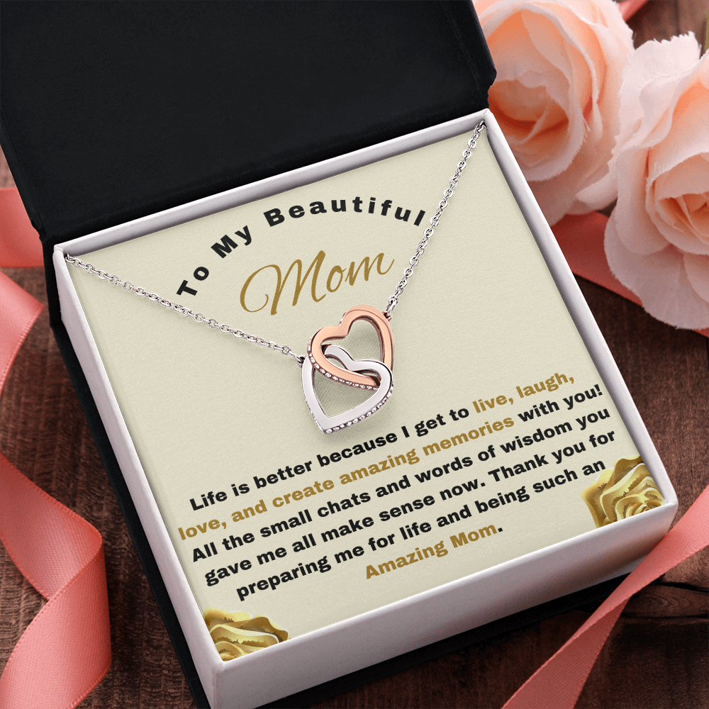 Live Laugh Love, Mother's Day Necklace, To My Beautiful Mom Necklace, Mothers Day Gift From Daughter, Mom Gift from Son, Mom Necklace