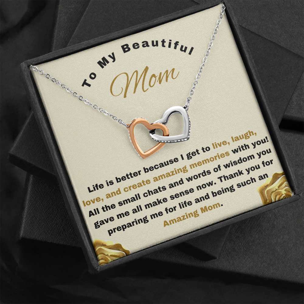 Live Laugh Love, Mother's Day Necklace, To My Beautiful Mom Necklace, Mothers Day Gift From Daughter, Mom Gift from Son, Mom Necklace