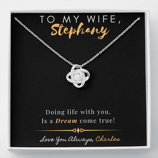 Wife - Doing Life With You Personalized Necklace