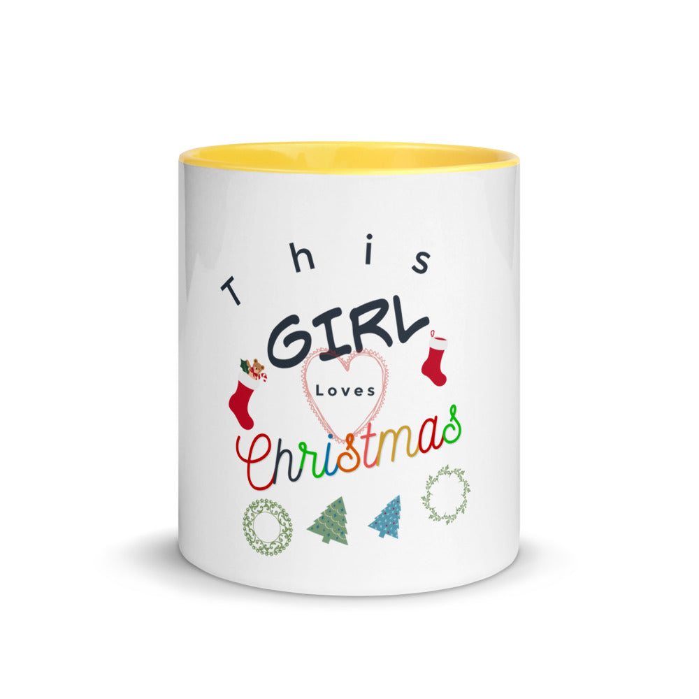 This Girl Loves Christmas Mug with Color Inside, Gift For Her, Christmas Gift