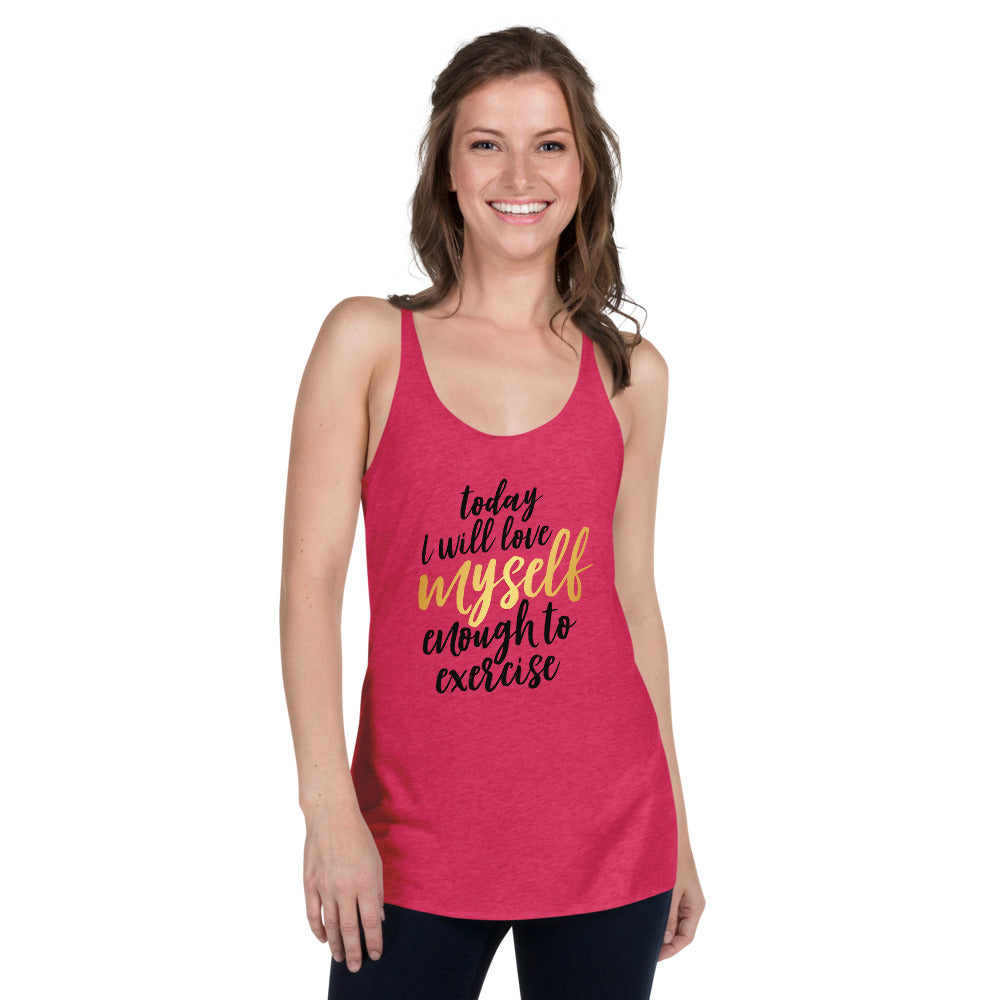 Workout Fitness Gift Women's Racerback Tank, Selfcare