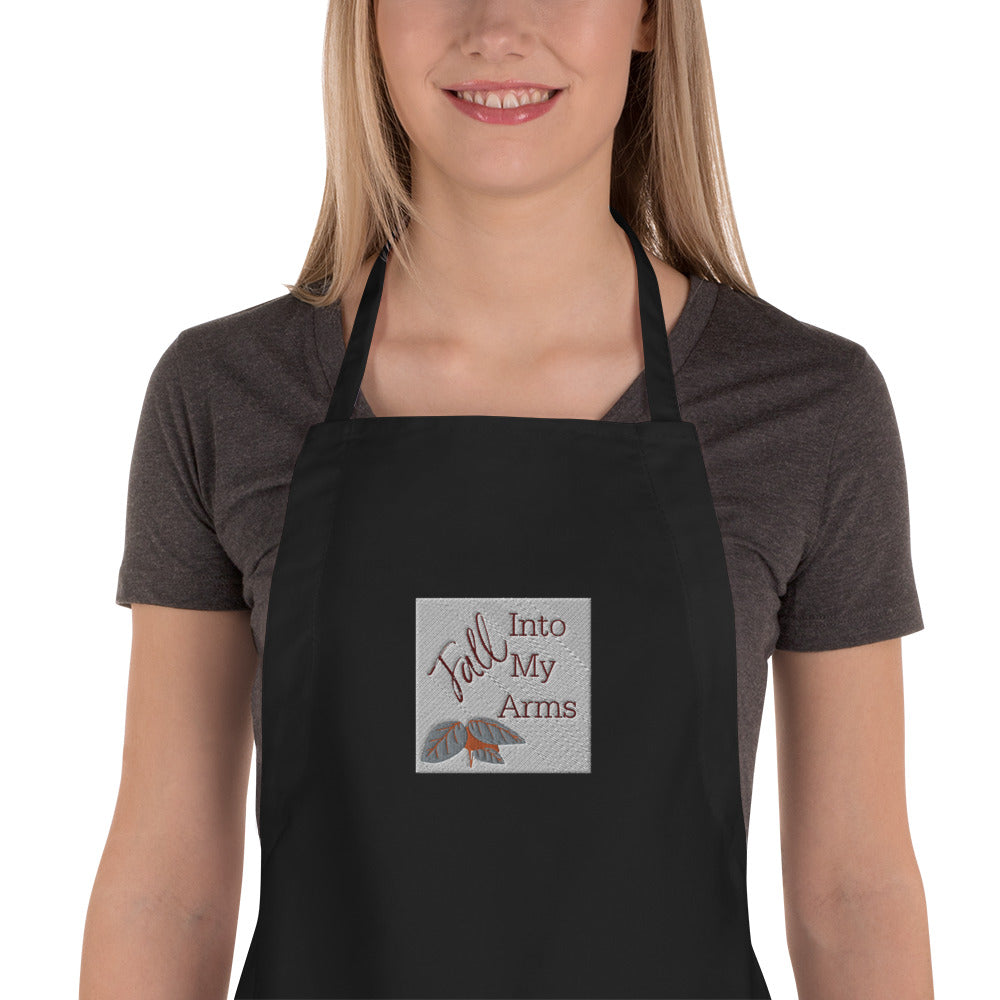 Fall Into My Arms Embroidered Apron
