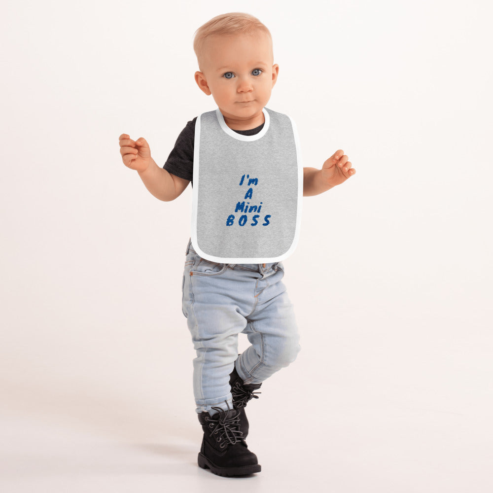 Mini Boss Embroidered Baby Bib - E2 Express