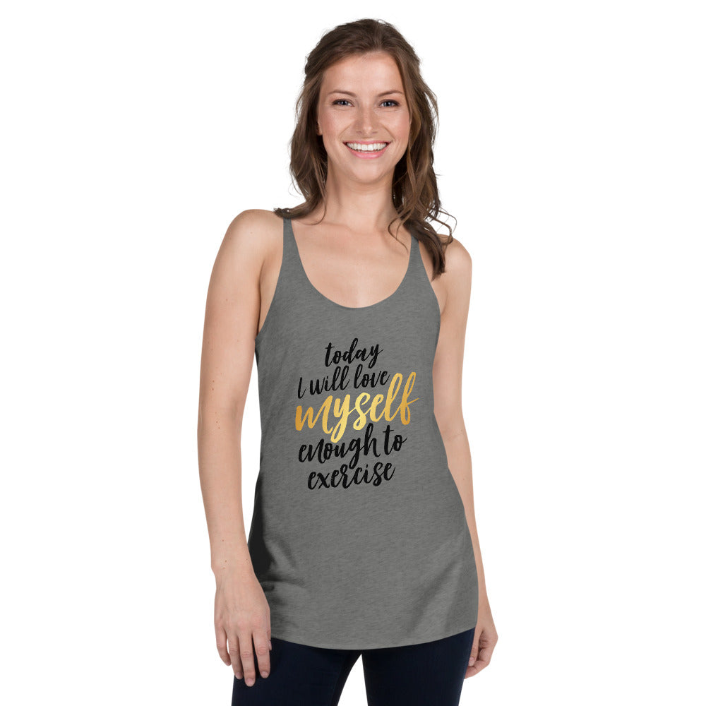 Workout Fitness Gift Women's Racerback Tank, Selfcare
