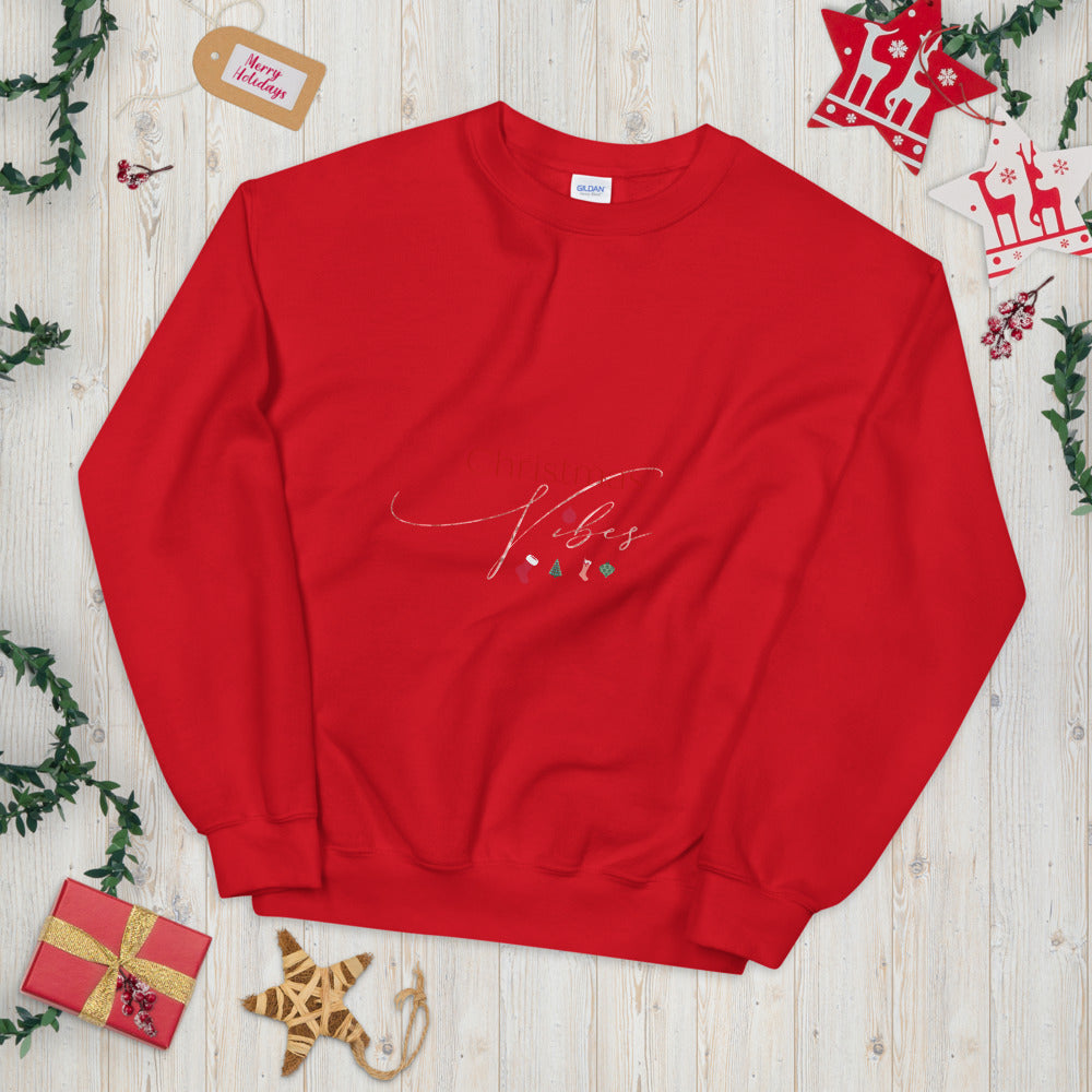 Christmas Vibes Unisex Sweatshirt, Great Christmas Gift, Gift For Christmas, Holiday Season, Good Vibes, Holiday Fun, Ugly Sweater, Christmas Sweater, Christmas