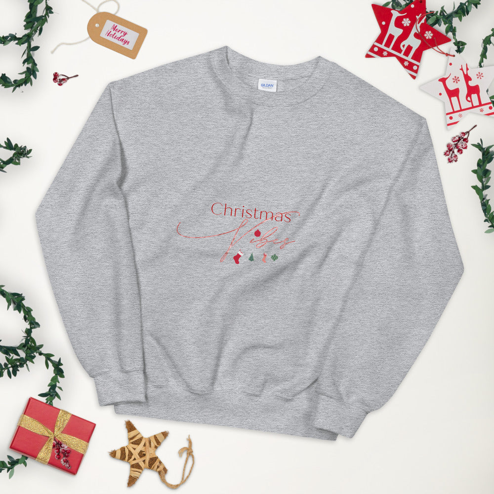 Christmas Vibes Unisex Sweatshirt, Great Christmas Gift, Gift For Christmas, Holiday Season, Good Vibes, Holiday Fun, Ugly Sweater, Christmas Sweater, Christmas