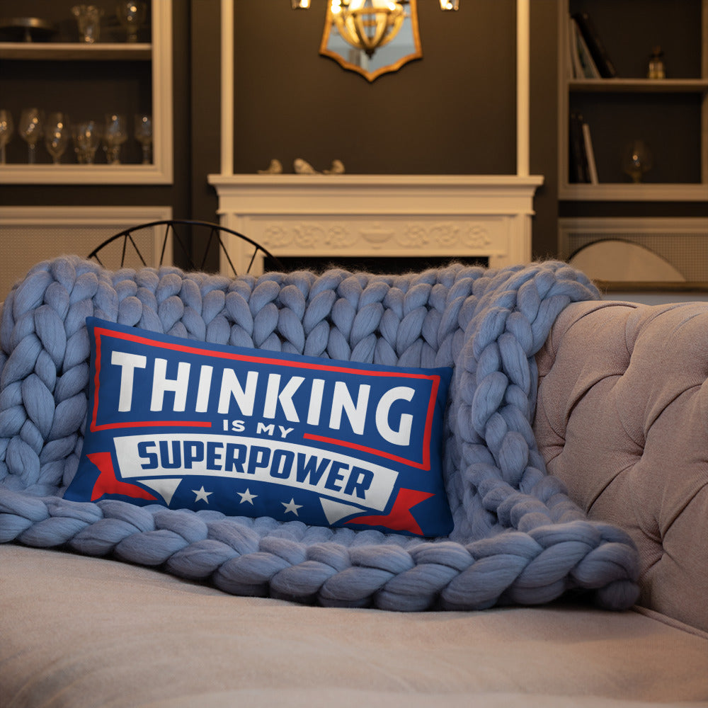 Thinking Is My Superpower Basic Pillow, Thinking Is Fun, SuperPower Thoughts, Full Thought Life, Mind Challenges, Great Gift