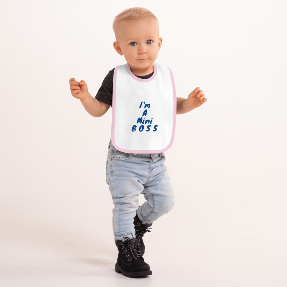 Mini Boss Embroidered Baby Bib - E2 Express