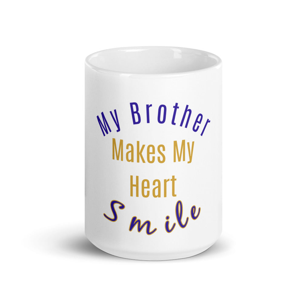 Best Brother Coffee Mug, Best Brother Gift, Brother Birthday Gifts, My Brother Makes My Heart Smile Gift Mug
