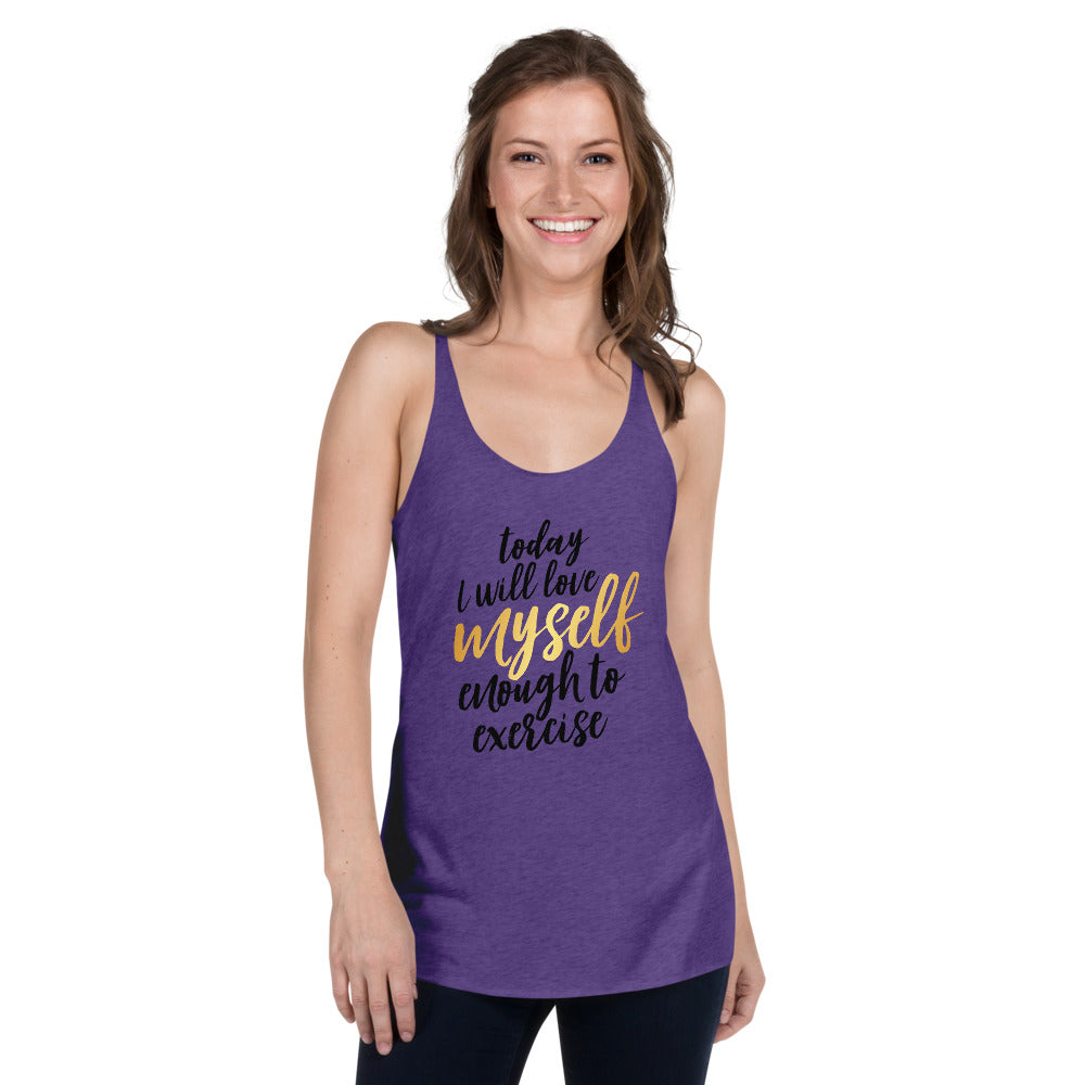 Workout Fitness Gift Women's Racerback Tank, Selfcare
