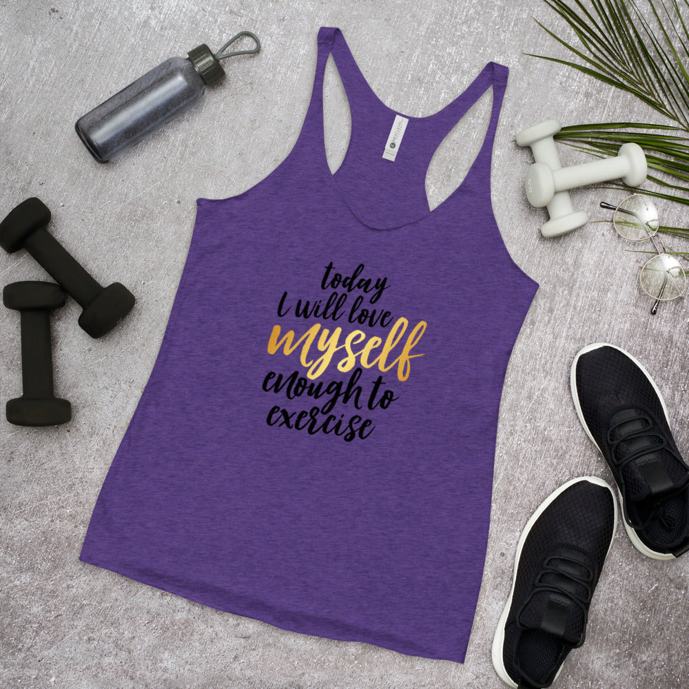 Workout Fitness Gift Women's Racerback Tank, Selfcare