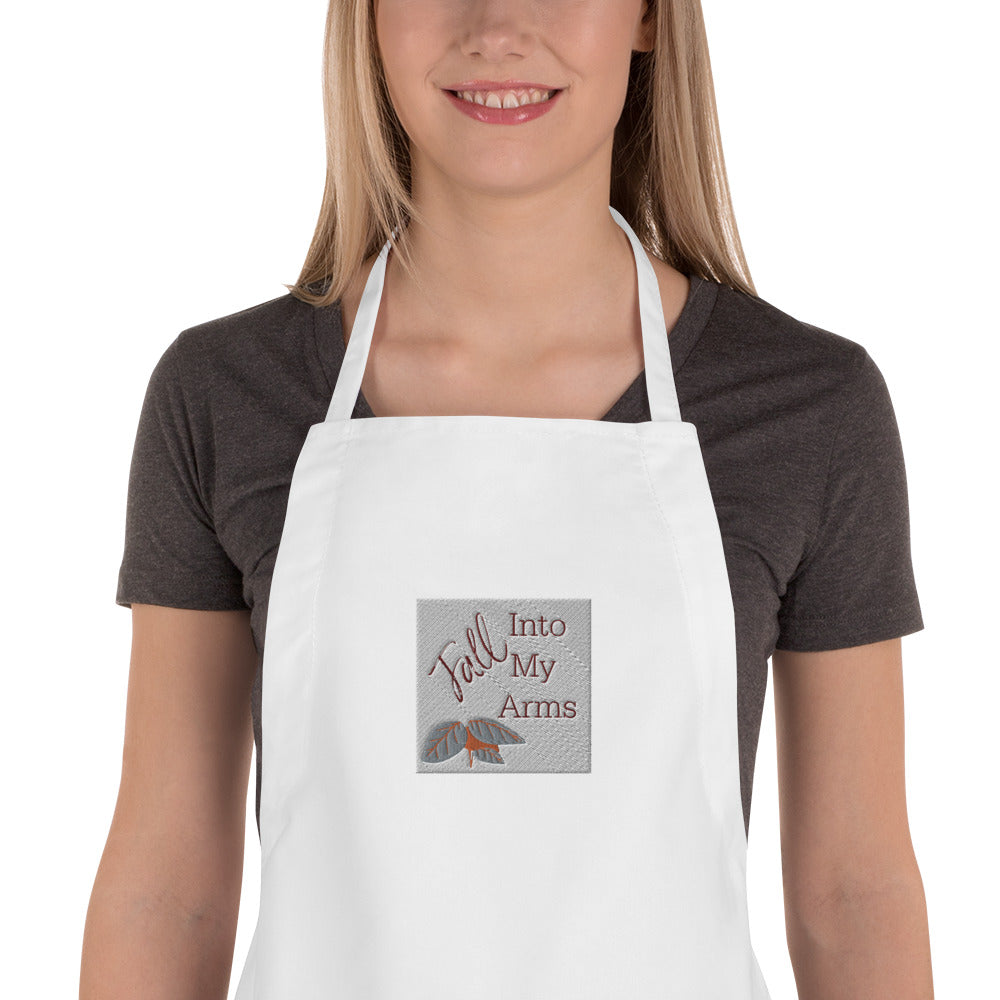 Fall Into My Arms Embroidered Apron