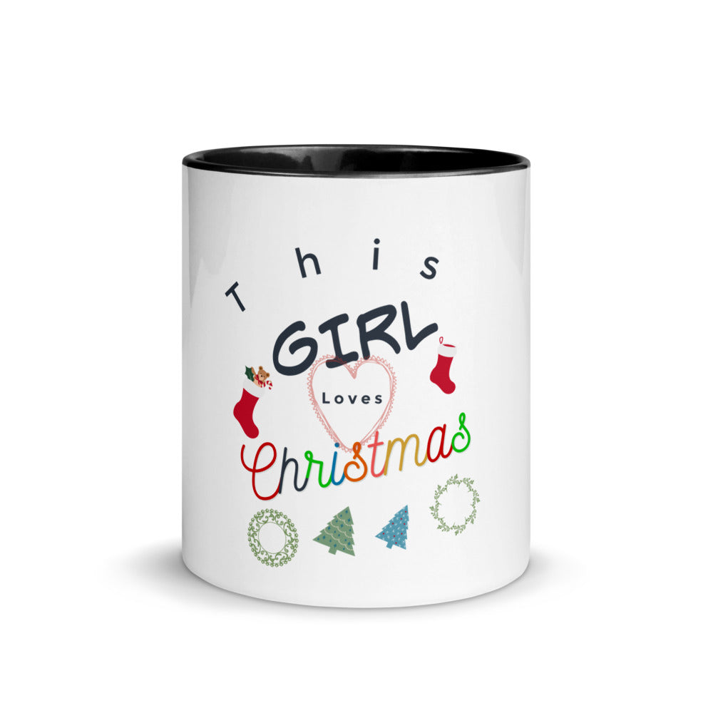 This Girl Loves Christmas Mug with Color Inside, Gift For Her, Christmas Gift