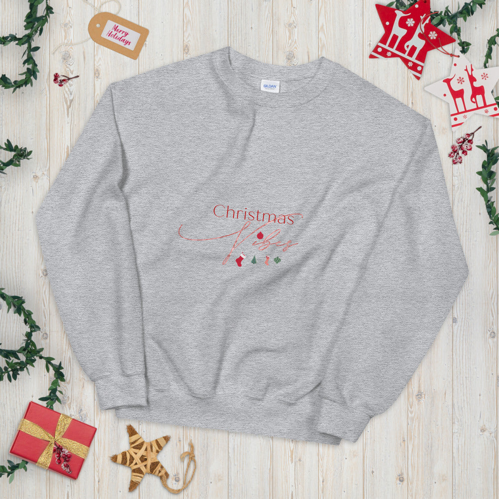 Christmas Vibes Unisex Sweatshirt, Great Christmas Gift, Gift For Christmas, Holiday Season, Good Vibes, Holiday Fun, Ugly Sweater, Christmas Sweater, Christmas