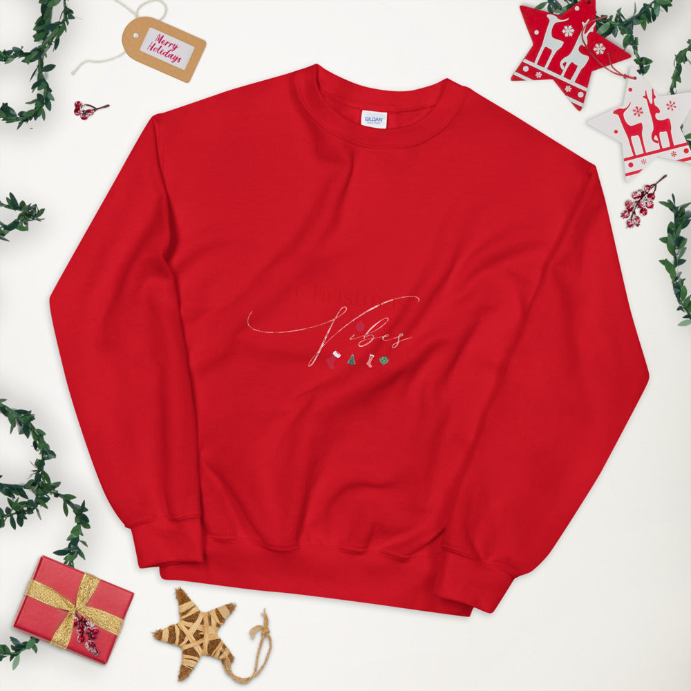 Christmas Vibes Unisex Sweatshirt, Great Christmas Gift, Gift For Christmas, Holiday Season, Good Vibes, Holiday Fun, Ugly Sweater, Christmas Sweater, Christmas