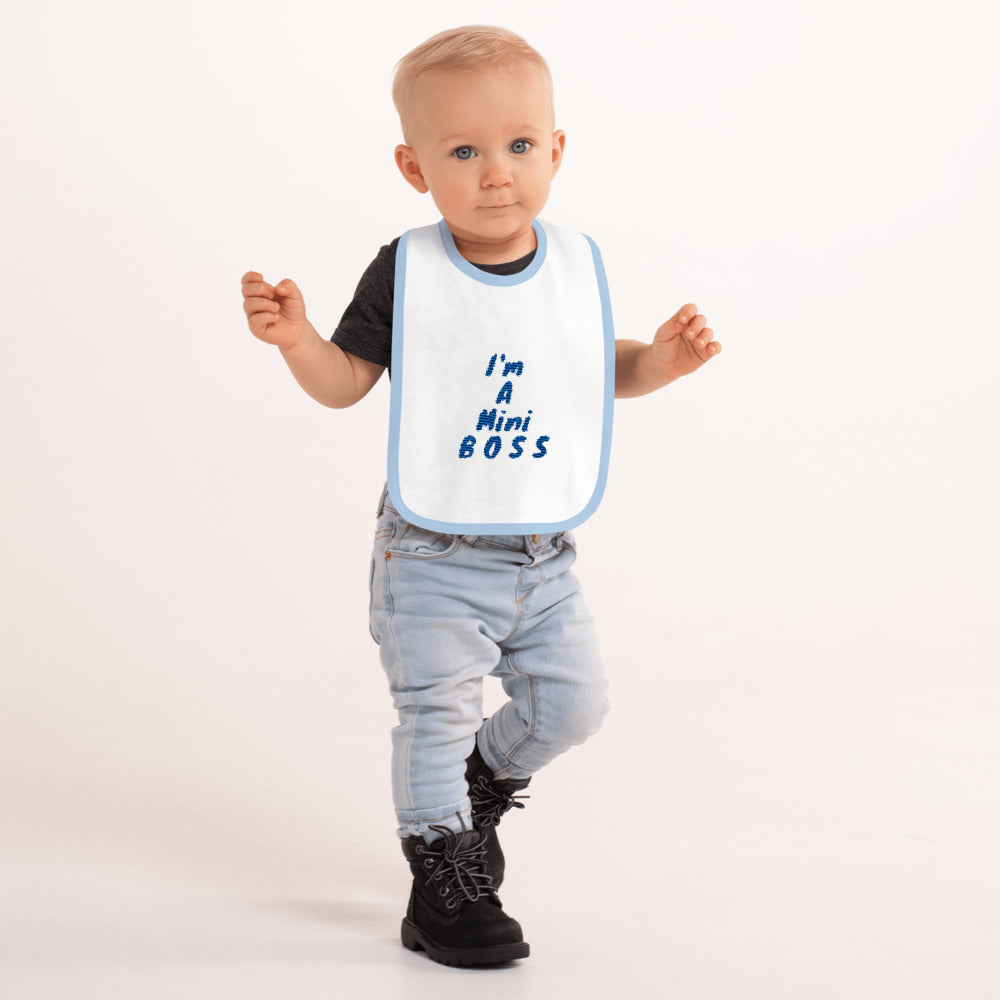 Mini Boss Embroidered Baby Bib - E2 Express