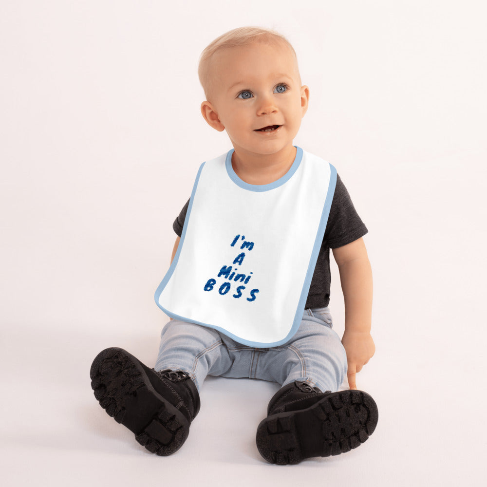 Mini Boss Embroidered Baby Bib - E2 Express