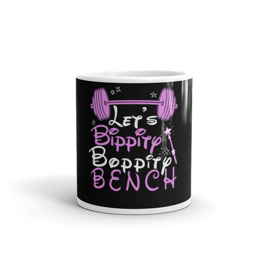Fitness Workout Gift Mug, Let's Bippity Boppity BENCH Mug