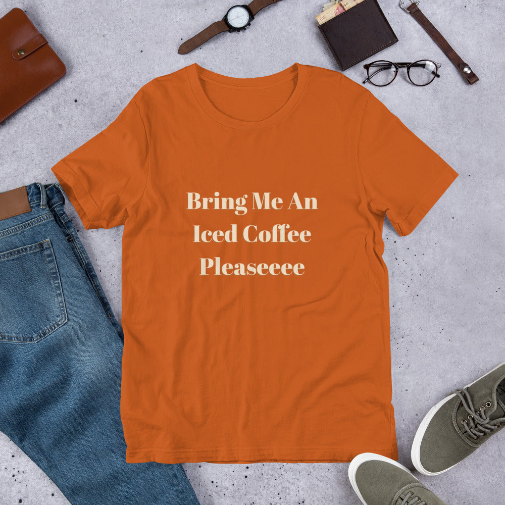 Bring me an iced coffee t shirt, iced coffee lover tshirt, coffee sweatshirt, coffee tshirt, iced coffee crewneck