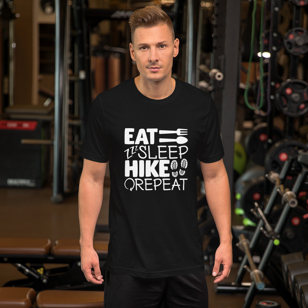 Hiking Shirt, Take a Hike Shirt, Hiking Gifts, Eat Sleep Hike Repeat Short-Sleeve Unisex T-Shirt