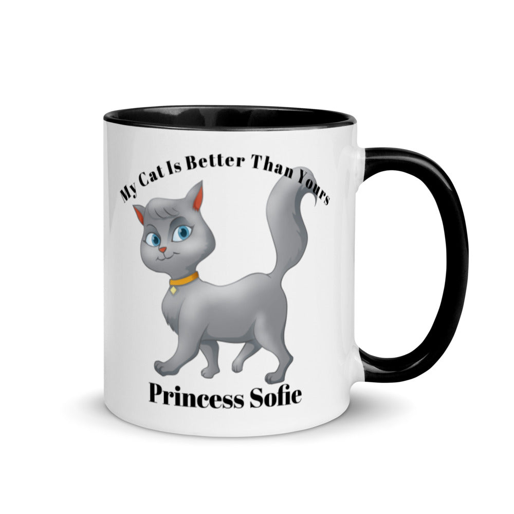 Personalized Cat Mug, Mug for Cat Owners, Gift for Cat Owner, Cat Momma Mug with Color Inside