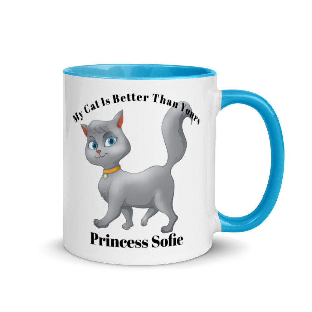 Personalized Cat Mug, Mug for Cat Owners, Gift for Cat Owner, Cat Momma Mug with Color Inside