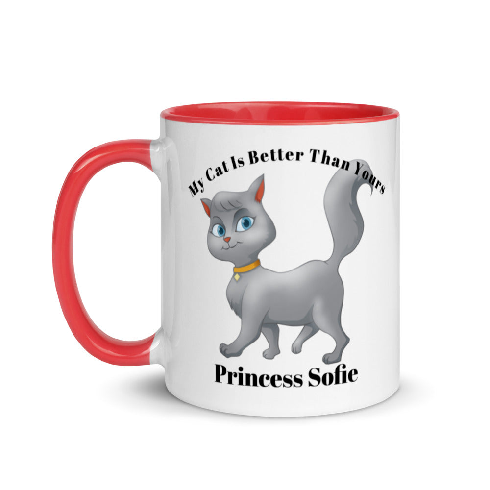 Personalized Cat Mug, Mug for Cat Owners, Gift for Cat Owner, Cat Momma Mug with Color Inside