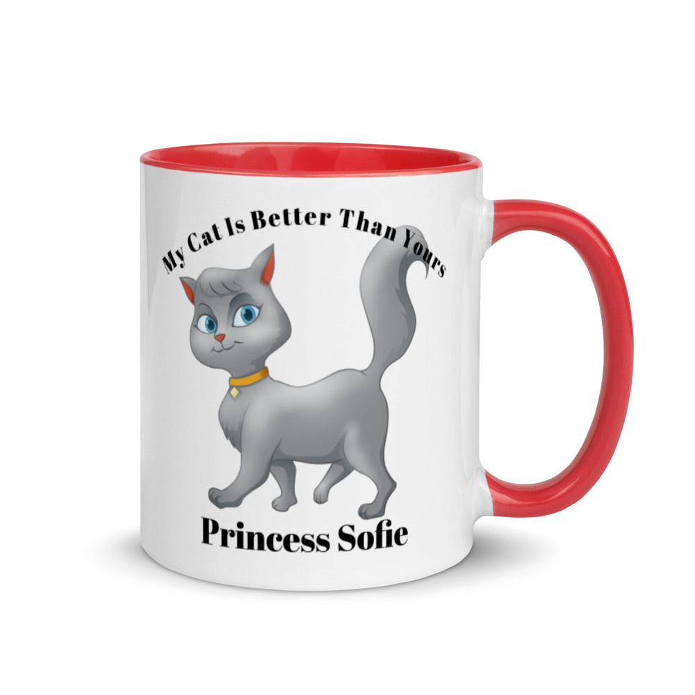 Personalized Cat Mug, Mug for Cat Owners, Gift for Cat Owner, Cat Momma Mug with Color Inside