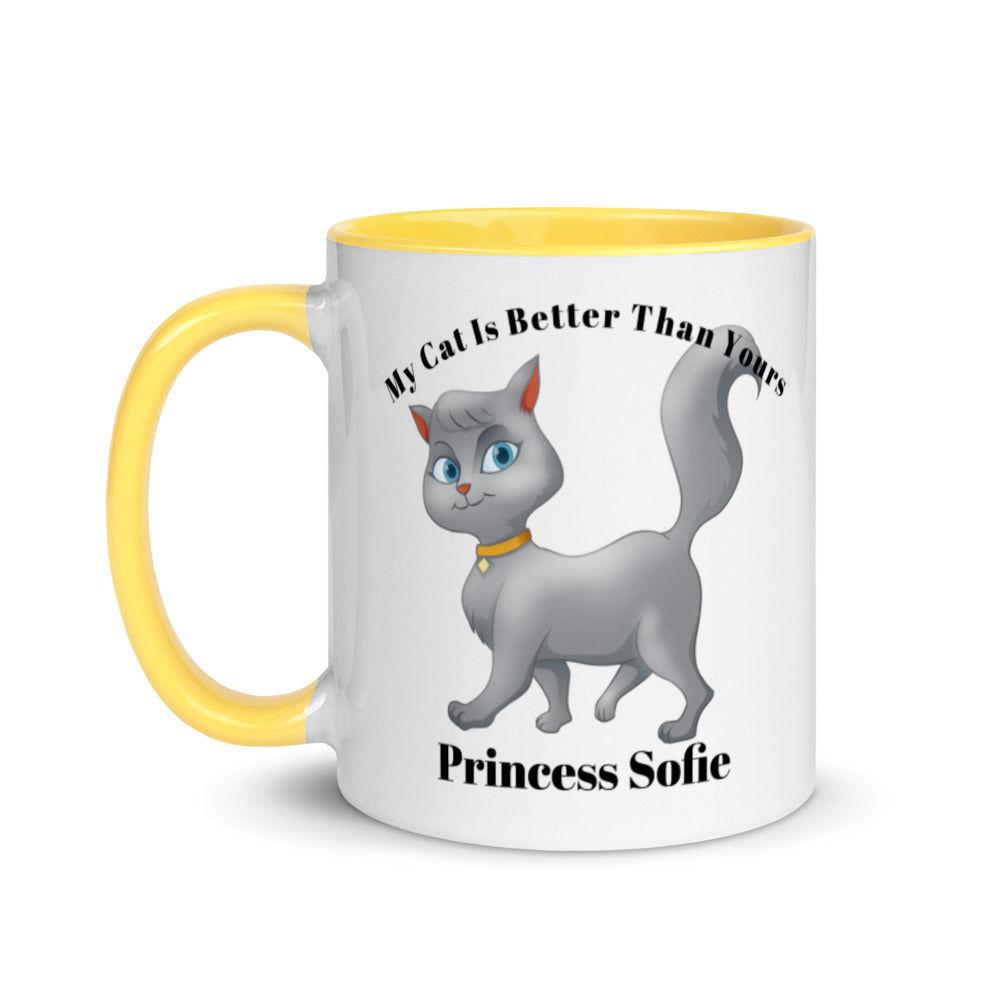 Personalized Cat Mug, Mug for Cat Owners, Gift for Cat Owner, Cat Momma Mug with Color Inside