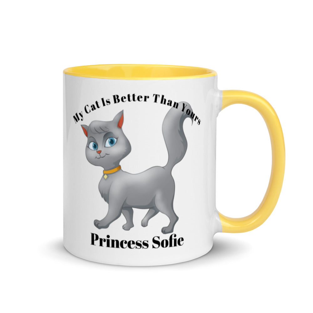 Personalized Cat Mug, Mug for Cat Owners, Gift for Cat Owner, Cat Momma Mug with Color Inside